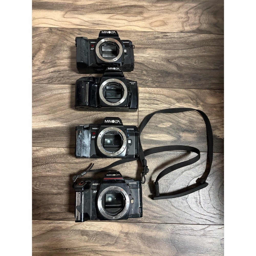 Vintage Minolta Camera Lot Parts Only  3xi, 7000, 7000 And 5000 Bundle
